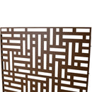 Outdoor & Indoor Privacy Screen Metal Privacy Screen 76' H×48' W, Freestanding Decorative Privacy Screen Brown Steel