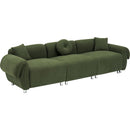 green teddy velvet fabric, with 3 pillows, three-person sofa can be placed in the living room and other scenes