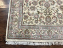 Indo Persian Rug 4x6, Vintage Handmade Wool Carpet, Floral Allover Pattern, Beige, Pair A
