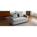 56.9' Loveseat Sofa Pull-out Sofa Bed Sleeper Sofa with a Reversible Backrest Cushion, Side Pockets, Two USB Ports and a Phone Holder for Living Room, Grey