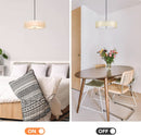20 Inch Black Drum Pendant Light With Fabric Shade Three Light Matte Finish For Living Room