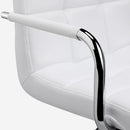 White PU Leather Adjustable Swivel Bar Stools Set of 2