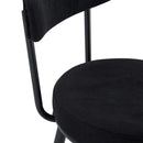 Stylish Ergonomic Bar Chairs Set with Black Breathable Cushions and Metal Legs, 35.5 Inches High, Pack of Two