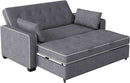 Ainsley Loveseat With Pull Out Sleeper Microfiber Charcoal