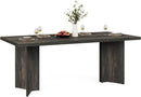 63 Inch Dark Gray Dining Table Farmhouse Rectangular