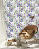 Modish Violet Flowers Wallpaper Chic