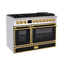 48" Freestanding Custom Gas Range with 8 Sealed Burners Cooktop, Rapid Convection Oven, Natural Gas/LP Convertible