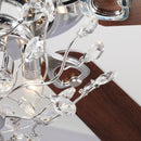 48" Aitutaki Modern Chrome Flush Mount Reversible Crystal Ceiling Fan with Lighting and Remote Control
