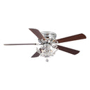 48" Aitutaki Modern Chrome Flush Mount Reversible Crystal Ceiling Fan with Lighting and Remote Control