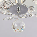 48" Aitutaki Modern Chrome Flush Mount Reversible Crystal Ceiling Fan with Lighting and Remote Control
