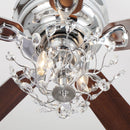 48" Aitutaki Modern Chrome Flush Mount Reversible Crystal Ceiling Fan with Lighting and Remote Control