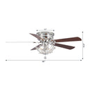 48" Aitutaki Modern Chrome Flush Mount Reversible Crystal Ceiling Fan with Lighting and Remote Control