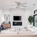48" Aitutaki Modern Chrome Flush Mount Reversible Crystal Ceiling Fan with Lighting and Remote Control