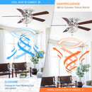 48" Aitutaki Modern Chrome Flush Mount Reversible Crystal Ceiling Fan with Lighting and Remote Control