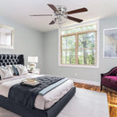 48" Aitutaki Modern Chrome Flush Mount Reversible Crystal Ceiling Fan with Lighting and Remote Control