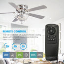 48" Aitutaki Modern Chrome Flush Mount Reversible Crystal Ceiling Fan with Lighting and Remote Control