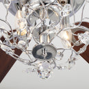 48" Aitutaki Modern Chrome Flush Mount Reversible Crystal Ceiling Fan with Lighting and Remote Control