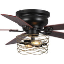 48" Athens Farmhouse Flush Mount Reversible Ceiling Fan with Lighting and Remote Control
