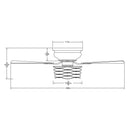 48" Athens Farmhouse Flush Mount Reversible Ceiling Fan with Lighting and Remote Control