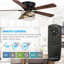 48" Athens Farmhouse Flush Mount Reversible Ceiling Fan with Lighting and Remote Control