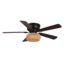 48" Bologna Farmhouse Flush Mount Reversible Ceiling Fan with Lighting and Remote Control