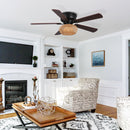 48" Bologna Farmhouse Flush Mount Reversible Ceiling Fan with Lighting and Remote Control