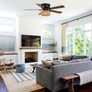 48" Bologna Farmhouse Flush Mount Reversible Ceiling Fan with Lighting and Remote Control