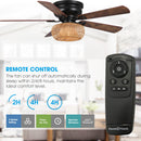 48" Bologna Farmhouse Flush Mount Reversible Ceiling Fan with Lighting and Remote Control