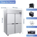 48-Inch Commercial 33 Cu.Ft Stainless Steel Reach-In Refrigerator With Four Split Doors (SAK83046)