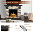 48 Inch Electric Fireplace Stone Mantel Package Y4926