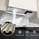 48" Range Hood Insert, 1200 CFM Stainless Steel Ducted Vent Hood Insert with Dimmable LED Lights