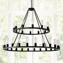 48" Wagon Wheel Hanging Lights Ceiling Chandelier for Dining & Living Room