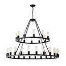 48" Wagon Wheel Hanging Lights Ceiling Chandelier for Dining & Living Room
