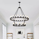 48" Wagon Wheel Hanging Lights Ceiling Chandelier for Dining & Living Room