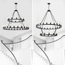 48" Wagon Wheel Hanging Lights Ceiling Chandelier for Dining & Living Room