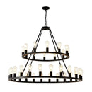 48" Wagon Wheel Hanging Lights Ceiling Chandelier for Dining & Living Room