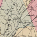 Vintage Map of Mercer County, New Jersey 1872