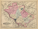 Vintage Map of Mercer County, New Jersey 1872