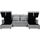 110.2' Oversized U-shaped Sofa Versatile Sectional Sofa Pull-out Sofa Bed with Double Storage Chaise Lounges and Two USB Ports for Living Room,Gray