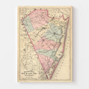 Vintage Map of Ocean County, New Jersey 1872