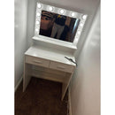 Vanity Desk with Mirror and Lights, Dressing Table with Large Drawer, 2 Level Storage Dresser & 3 Lighting Modes Adjustable Brightness, Suitable for Bedroom(White)