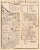 Vintage Map of Lake County, Indiana 1876