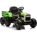 Ride on Tractor with Trailer,24V Battery Powered Electric Tractor Toy, 200wx2motor 1.86-4.97MPH/Remote Control,electric car for kids,Three speed adjustable,USB,MP3, Bluetooth,LED light, safety belt.