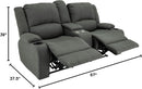 Powered Double Wall Hugger Recliner Sofa 67in Fossil Cloth