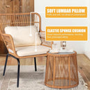 Outdoor Patio Wicker Bistro Set 3 Piece Yellow Beige
