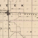 Vintage Map of White County, Indiana 1876