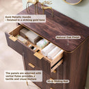 Fluted Five Drawer Dresser Contemporary Dark Walnut