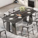 Rectangular Dining Table 70 Inch Rustic Grey For Six To Eight