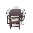 Elegant Patio Dining Set with Removable Cushions in Dark Brown Acacia Wood for Outdoor Spaces