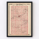 Vintage Map of Huntington County, Indiana 1876